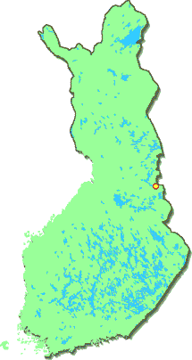 Malahvian sijainti Suomen kartalla: Suomussalmen kirkonkylältä 40 km itään/kaakkoon